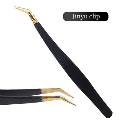 Blakstienų pincetas juodas nerūdijantis plienas, ypač kietas, tikslus antistatinis pincetas, priauginimo blakstienų priauginimo reikmenys, makiažo įrankiai