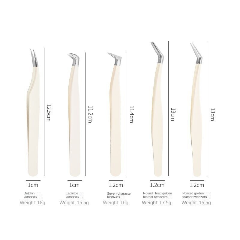 Pluošto antgalio blakstienų priauginimo pincetas tūrio izoliacija Tikslūs blakstienų pincetai Nano technologijos antakiai iš makiažo blakstienų pincetai