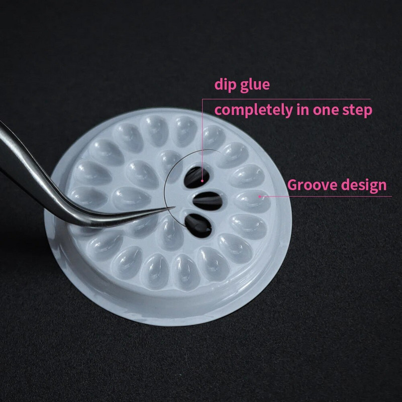 100 vnt klijų tarpiklis blakstienų klijų laikiklis klijų padėklas blakstienų priauginimo klijų pagalvėlės stovi ant blakstienų plastikinio laikiklio makiažo įrankiai