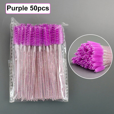 50 vnt blakstienų vienkartinio tušo lazdelės tušo šepetėlio ritė blakstienų priauginimui antakiams ir makiažui Crystal Tbestmax