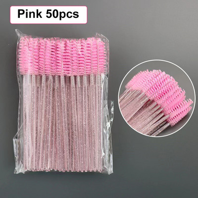 50 vnt blakstienų vienkartinio tušo lazdelės tušo šepetėlio ritė blakstienų priauginimui antakiams ir makiažui Crystal Tbestmax