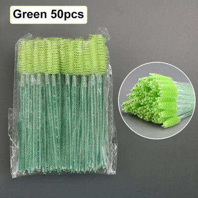 50 vnt blakstienų vienkartinio tušo lazdelės tušo šepetėlio ritė blakstienų priauginimui antakiams ir makiažui Crystal Tbestmax