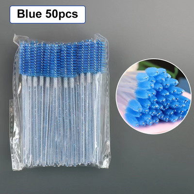 50 vnt blakstienų vienkartinio tušo lazdelės tušo šepetėlio ritė blakstienų priauginimui antakiams ir makiažui Crystal Tbestmax