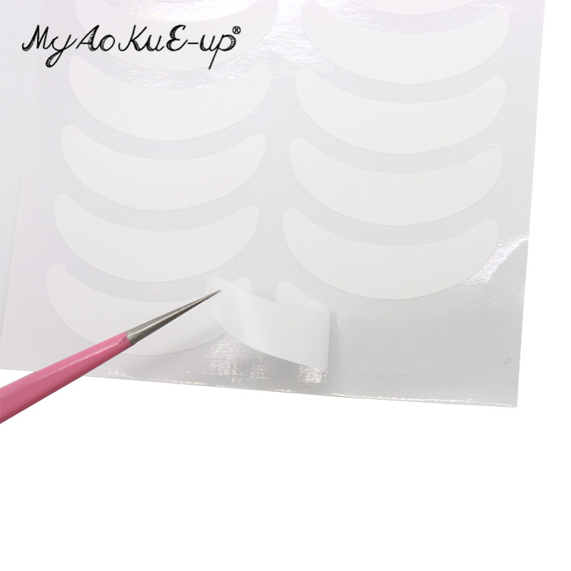 Acu uzlīmes 50 pāri papīra plāksteri zem acīm mākslīgo skropstu pieaudzēšanas plāksteri.