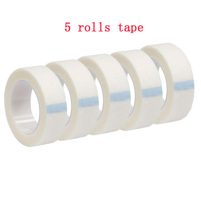 5Rolls elpojoša skropstu pieaudzēšanas lente, jutīga, izturīga neausta līmpapīra plāksteri zem acu spilventiņiem aplauzuma rīks