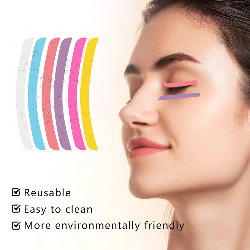 NICOO 6 komada silikonskih jastučića s prugama za višekratnu upotrebu flaster za nadogradnju trepavica Šminka Lash Lift jastučići za oči Silikonski flasteri za nadogradnju trepavica