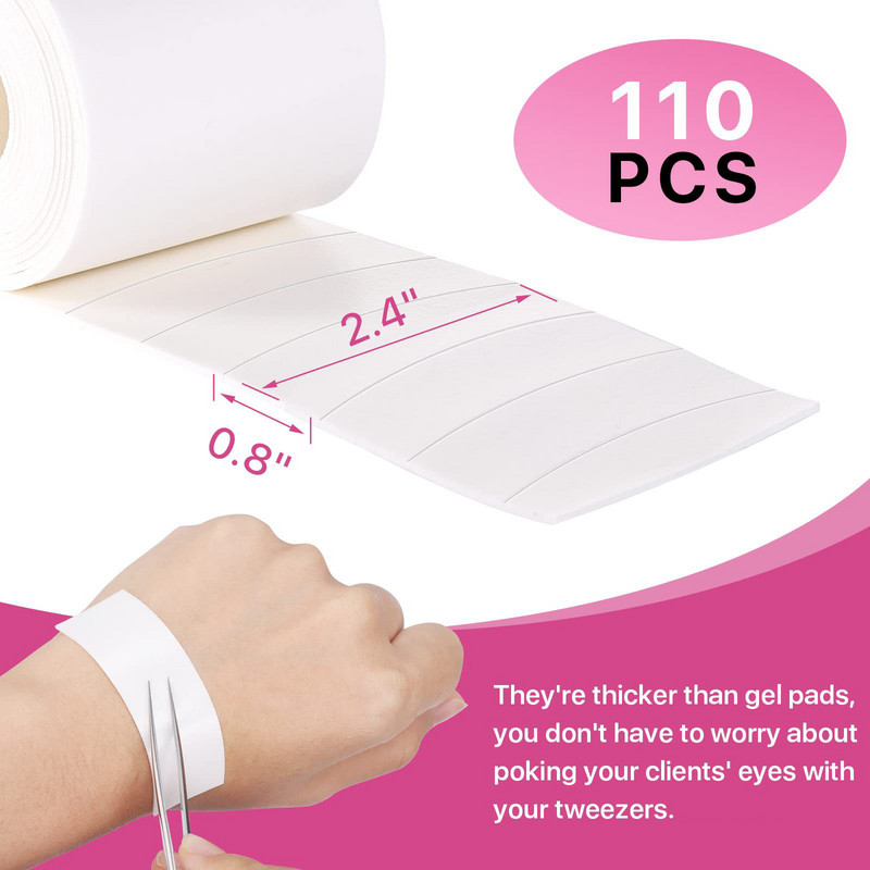 Jastučići za oči od mikro pjene od 110 komada Bezbolni pribor za trepavice Ekstenzije trepavica Lako uklanjanje trake Naljepnice za šminku ispod pribora za trepavice