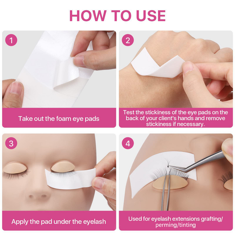 Jastučići za oči od mikro pjene od 110 komada Bezbolni pribor za trepavice Ekstenzije trepavica Lako uklanjanje trake Naljepnice za šminku ispod pribora za trepavice