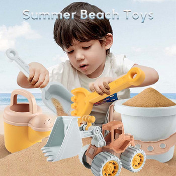 Παιδιά Sand Beach Toys Simulation Ice Cream Cake Model Bulldozer Beach Bucket Wheat Straw Summer Seaside Παίξτε παιχνίδι με νερό με άμμο