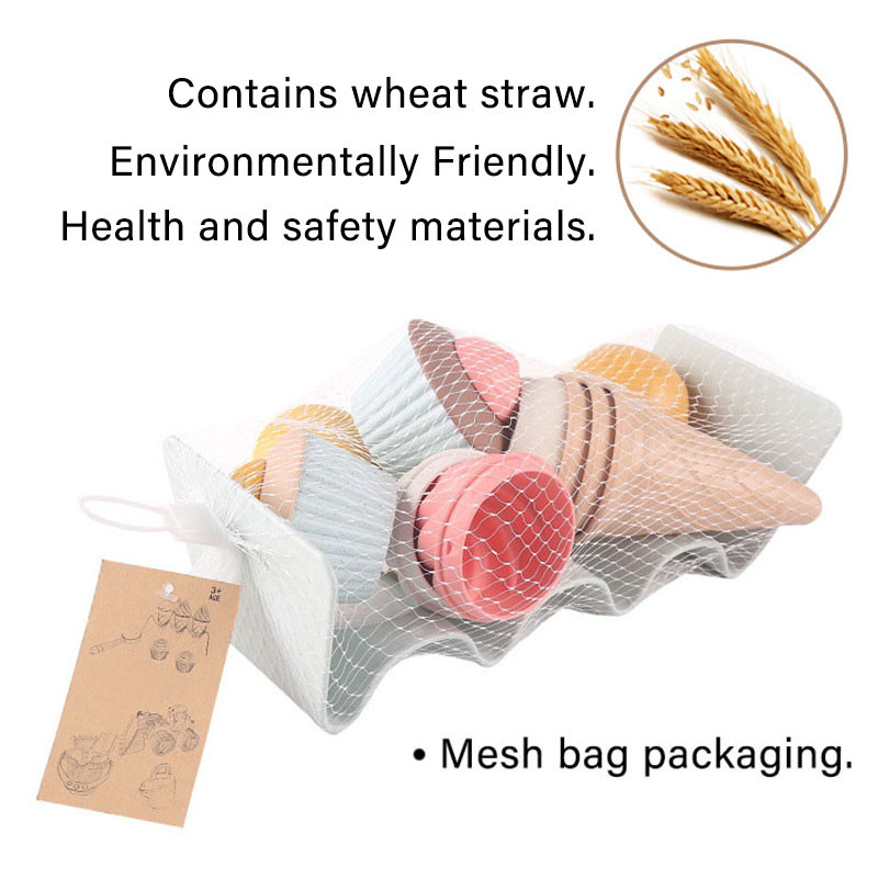 Vaikų smėlio paplūdimio žaislai modeliavimo ledų pyrago modelis Buldozeris paplūdimio kibiras kviečių šiaudų vasara pajūryje Žaisti smėlio vandens žaidimą