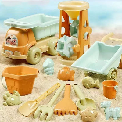 Children`s Outdoor Beach Toys Fun Shovel Mold Beach Bucket Set Storage Sand Digging Tool Bucket Gift Children`s Sand Toys sand