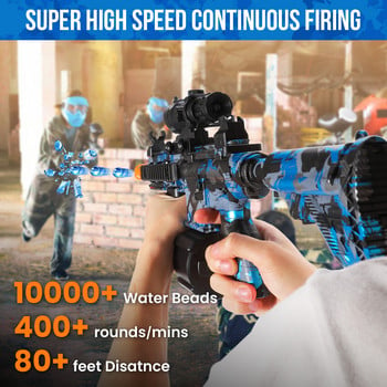 Εγχειρίδιο M416 Toy Gun & Electric 2-in-1 Gel Ball Splatter Gun with 10000 Water Beads Goggles Toy Gun for Outdoor Game