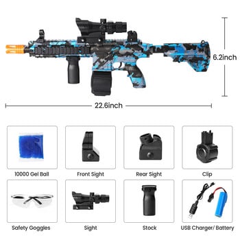 Εγχειρίδιο M416 Toy Gun & Electric 2-in-1 Gel Ball Splatter Gun with 10000 Water Beads Goggles Toy Gun for Outdoor Game