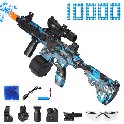 M416 Toy Gun Manual & Electric 2-in-1 Gel Ball Splatter Gun With 10000 Water Beads Goggles Toy Gun For Outdoor Game