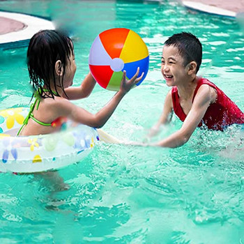 Φουσκωτή μπάλα παραλίας 30 εκ. Πολύχρωμα μπαλόνια Πισίνα πάρτι με νερό παιχνίδι Μπαλόνια Αθλητική μπάλα ντους παραλίας Διασκεδαστικά παιχνίδια για παιδιά