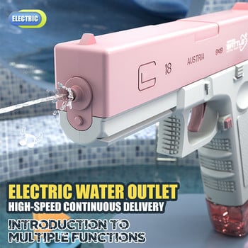 Електрически воден пистолет Играчки Избухва Детски високо налягане Силно зареждане Енергия Вода Автоматичен воден спрей Детски играчки Пистолети