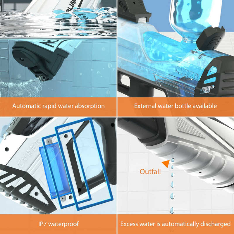 2024. gada automātiskā vasaras elektriskā rotaļlieta, ūdens pistole, indukcijas ūdens pistole, augstas tehnoloģijas izsmidzināma baseina pludmales āra ūdens cīņas rotaļlieta bērniem