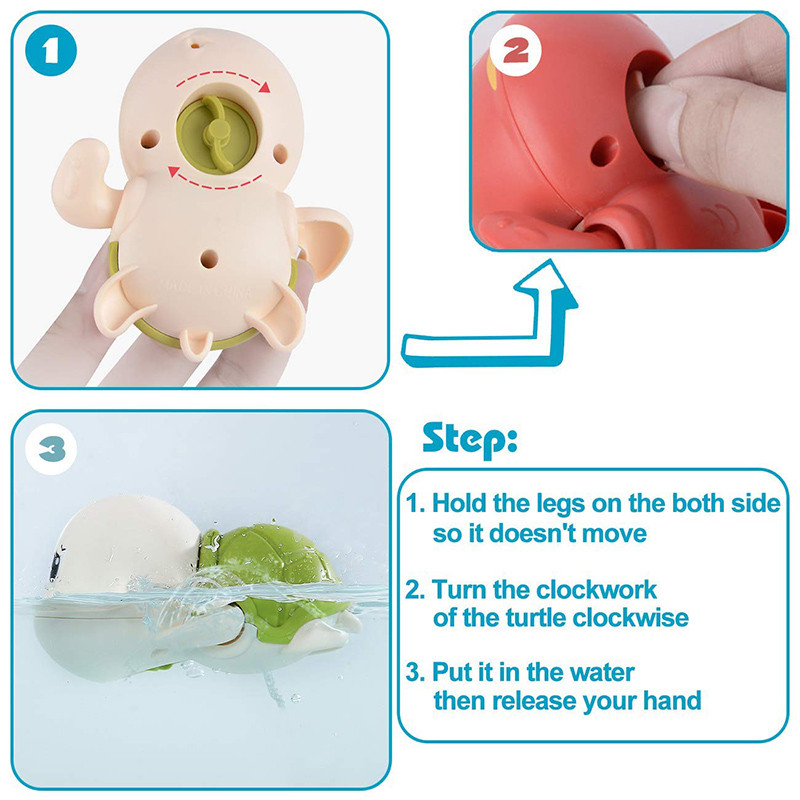 Rotaļlietas mazulim vannā Peldēšanās Jauka peldēšana Bruņurupucis Vaļu Baseins Pludmale Klasiskā ķēdes pulksteņa ūdens rotaļlieta bērniem Ūdens rotaļlietas