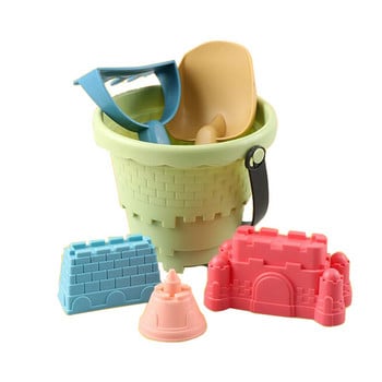 Лятна детска плажна кофа на открито, пясъчен часовник, лопата, замък, цветен комплект играчки, интерактивна водна игра родител-дете