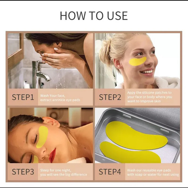 Daugkartinio naudojimo paakių pagalvėlės Silikoninės juostelės Lash Lift blakstienų priauginimo reikmenys Hidrogelio pleistrai po akimis gelio pleistras Makiažo priemonės