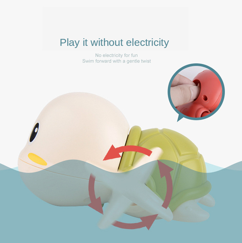 Vannas rotaļlietas Bērnu ūdens ķēde pulksteņa mehānisms Jauka multfilma Dzīvnieks Bruņurupucis zīdainis peld pingvīns Zivs uztītas bērnu pludmales ūdens vannas rotaļlieta
