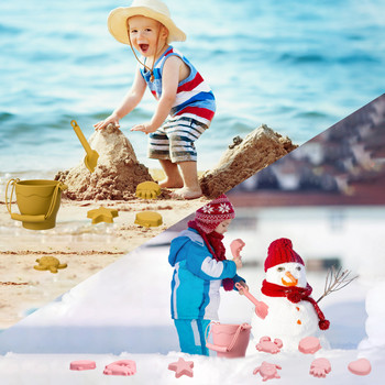 8 τμχ Beach Toys παιδικά παιχνίδια παραλίας, κουβάς σιλικόνης, αλληλεπίδραση γονέα-παιδιού, σκάψιμο άμμου, φτυάρι και παιχνίδια με νερό