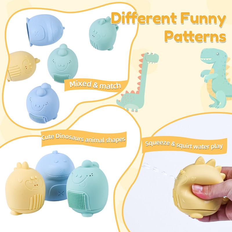 1 komplekts bērnu vannas rotaļlietas Peldēšanās Jauki dinozauri peldbaseins Pludmale klasiska ūdens rotaļlieta bērniem Ūdens rotaļlietas