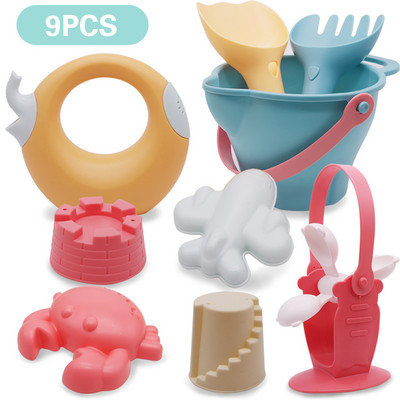 Pludmales rotaļlietas bērniem 5-17gab Baby Beach Game Rotaļlietas Bērnu smilšu kastes komplekts Vasaras rotaļlietas pludmales rotaļām Smilšu ūdens Spēļu Spēļu grozs