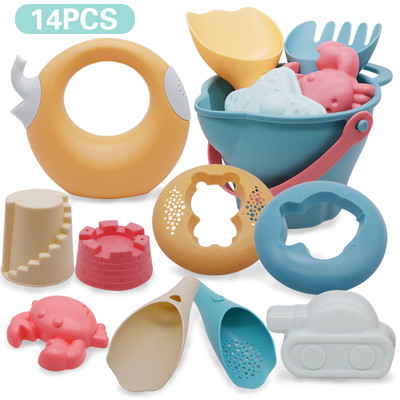 Pludmales rotaļlietas bērniem 5-17gab Baby Beach Game Rotaļlietas Bērnu smilšu kastes komplekts Vasaras rotaļlietas pludmales rotaļām Smilšu ūdens Spēļu Spēļu grozs