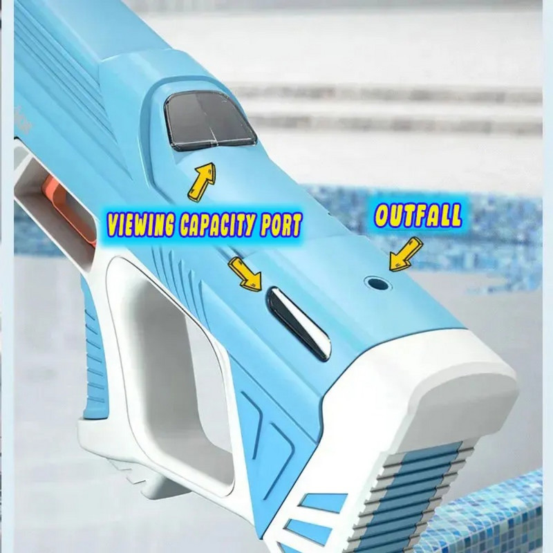 43 cm pilnībā elektriska automātiska ūdens pistole rotaļlietu pistole, pārnēsājama bērniem vasaras pludmales āra fantāzijas rotaļlietas zēniem, bērnu spēle