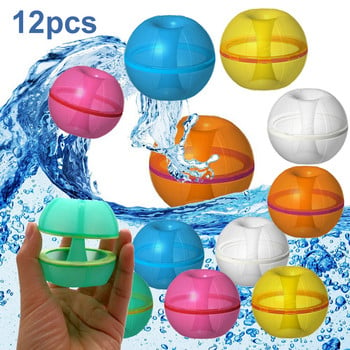 12 бр. Магнитна водна топка за многократна употреба Балони за бързо пълнене Басейн Плажни играчки за баня Самозапечатваща се водна бомба за деца Дейности на открито
