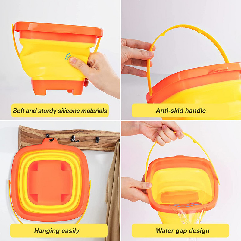 Bērnu pludmales rotaļlietas vasaras āra zīdaiņu pludmales rakšanas smilšu rotaļlieta Salokāms smilšu spainis ar lāpstu Spēlēt smilšu ūdens spēles rotaļlieta bērnam