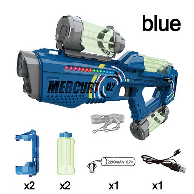 Bērnu elektriskā ūdens pistole Vasaras bērnu āra rotaļlieta Ūdens pistole Pilnībā automātiska lieljaudas apgaismojuma ūdens rotaļlieta bērniem