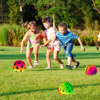 Μπάλα παιδικής χαράς 6 ιντσών Πολύχρωμες φουσκωτές μπάλες παραλίας Rainbow PVC Sports Kickball Παιδικό Χάντμπολ για εσωτερικούς και εξωτερικούς χώρους