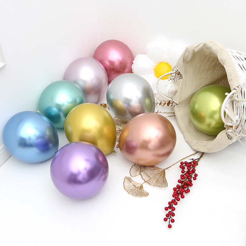20/30/50gab 5 collu hromēti metāliski lateksa baloni kāzu dzimšanas dienas ballītes dekorēšana bērnu duša Piepūš globusus Piepūš globusus