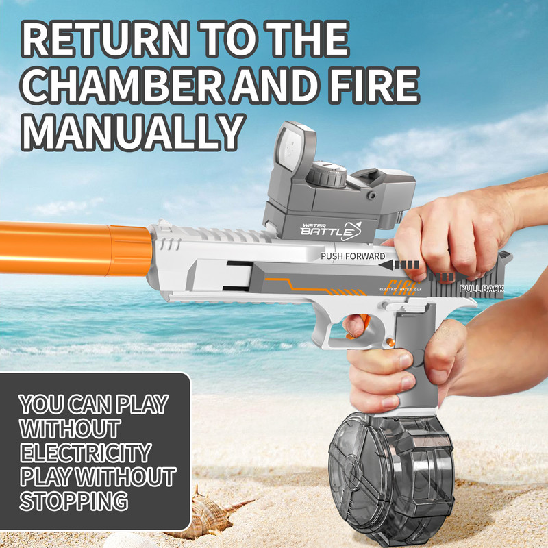 Ūdens pistole Elektriskā ūdens pistoles Lielas ietilpības nepārtrauktas šaušanas pistole Automātiska vasaras pludmales baseins ūdens smidzinātājs Rotaļlietas zēniem
