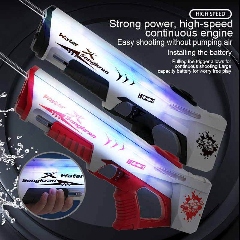 Ljeto 2024 Električni vodeni pištolj Igračke puca Visoki pritisak Snažno punjenje Energija Voda Automatski sprej za upijanje vode Djeca