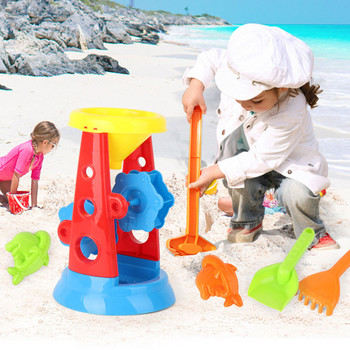 5 ΤΕΜ. Sand Clock Toy Kids Playing Bucket Toddler Beach Toys Sandbox Wheel