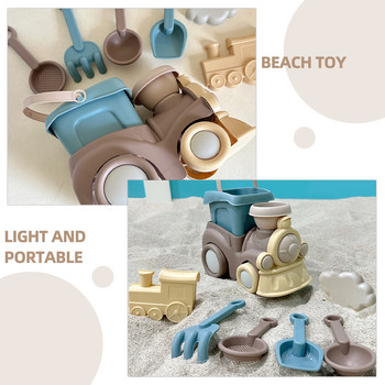 Плажна играчка Пясъчни строителни играчки Комплект за преструваща игра Лопати Детски инструменти Форми Деца Прохождащи деца навън