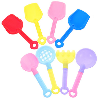 8 Pcs Snow Digging Children’s Toys Kids Beach Spade Sand Scoop Shovels Plastic Baby for Colored