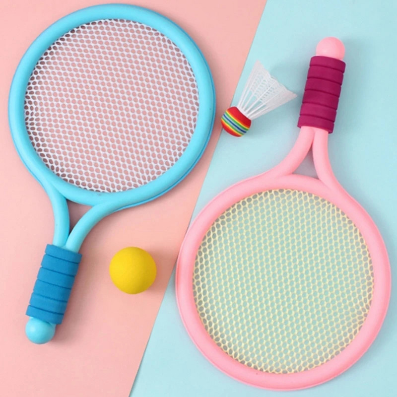 1 set tenis de plajă copii dublu volan de badminton rachetă de tenis set de mingi sport în aer liber mini rachetă de badminton pentru copii plajă