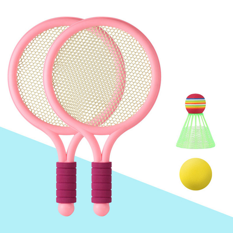 1 set tenis de plajă copii dublu volan de badminton rachetă de tenis set de mingi sport în aer liber mini rachetă de badminton pentru copii plajă