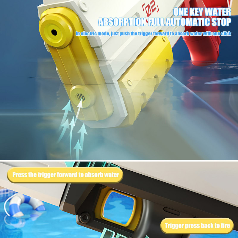 2024-es automata nyári elektromos vízipisztoly játék indukciós vízelnyelő HighTech spray medence strand szabadtéri harci játék gyerekeknek felnőtteknek