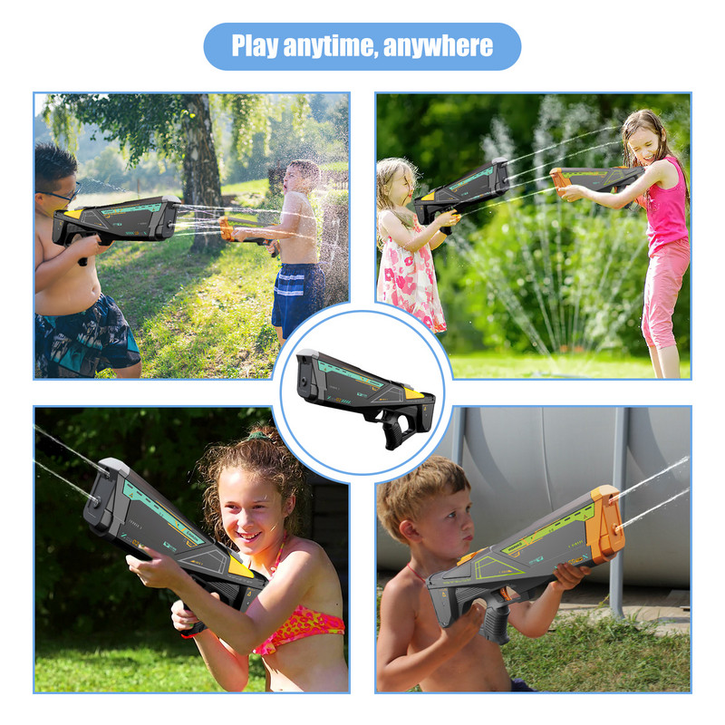 Elektrinis vandens pistoletas, visiškai automatinis šaudymo pistoletas, vandens sugeriantis sprogimo vandens pistoletas, paplūdimio lauko kovos žaislai vaikams suaugusiems