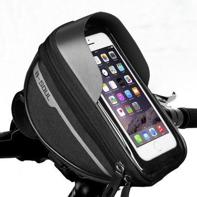 Geantă pentru bicicletă 1L Cadru Tub frontal Geantă pentru bicicletă Ghidon Mtb Ecran tactil Geanta pentru ciclism Suport telefon Accesorii pentru biciclete