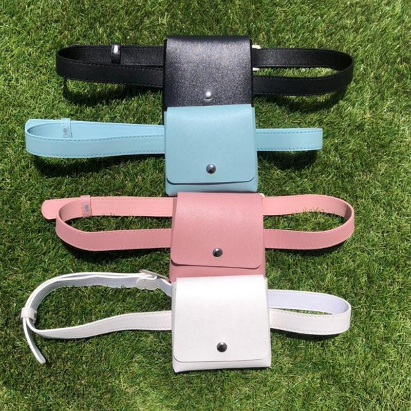 1gab Golfa tālmēra ādas soma, magnētiska aizdares turētāja futrālis, pārnēsāšanas soma attāluma jostas jostas soma golfa jostas maisiņš sievietēm