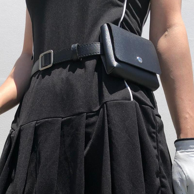 1gab Golfa tālmēra ādas soma, magnētiska aizdares turētāja futrālis, pārnēsāšanas soma attāluma jostas jostas soma golfa jostas maisiņš sievietēm