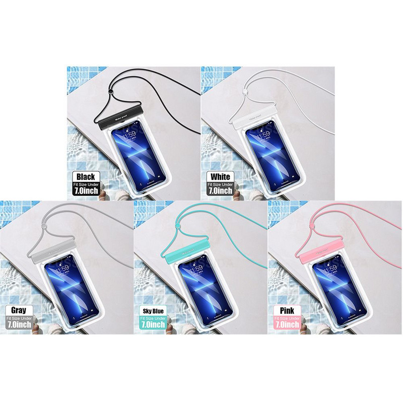 Veekindel telefoniümbris alla 7,0 tolli iPhone 13 Pro Max Swim Case IPX8 universaalne kate Huawei Xiaomi Redmi Note Samsung jaoks