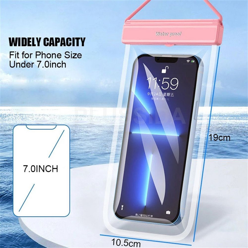 Veekindel telefoniümbris alla 7,0 tolli iPhone 13 Pro Max Swim Case IPX8 universaalne kate Huawei Xiaomi Redmi Note Samsung jaoks