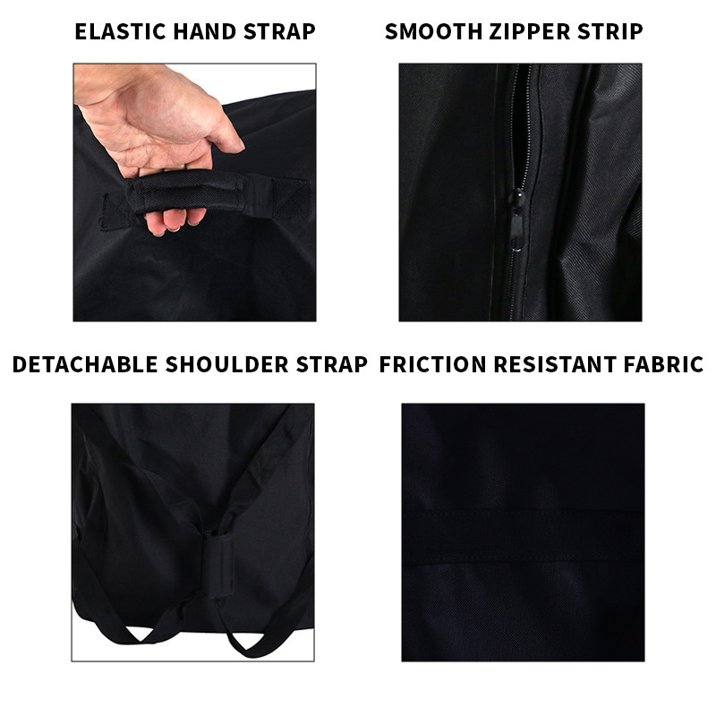 Torba za kolica za guranje golfa, sklopiva torba za nošenje na 3 kotača, zaštita za navlaku za kolica, crna presvlaka iznimno velikog kapaciteta, sklopiva